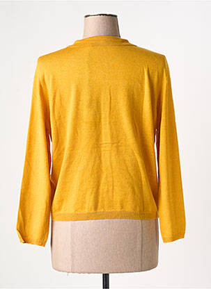 Gilet manches longues fermeture boutonnée sur le devant jaune RUE MAZARINE femme