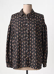 Chemisier imprimé fantaisie manches longues noir MOLLY BRACKEN femme
