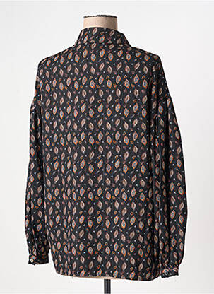 Chemisier tissage crêpe manches longues noir MOLLY BRACKEN femme