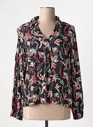 Blouse tissage popeline manches longues noir VERO MODA femme