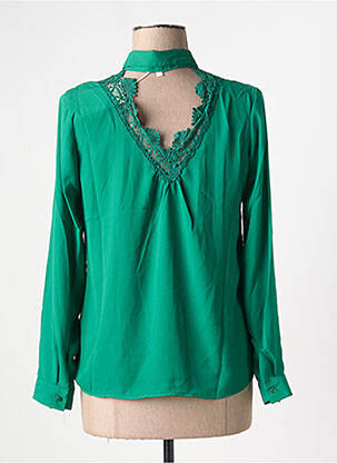 Chemisier tissage crêpe manches longues vert NOEMIE & CO femme