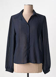 Chemisier coupe cintrée manches longues bleu GRACE & MILA femme
