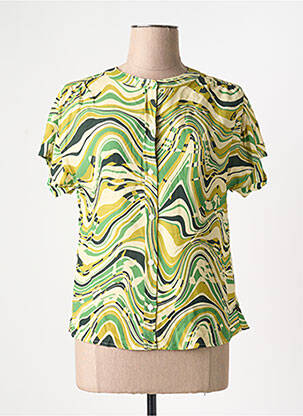 Chemisier coupe cintrée manches courtes vert FREEMAN T.PORTER femme