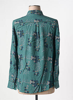 Chemisier tissage crêpe manches longues vert SEE U SOON femme