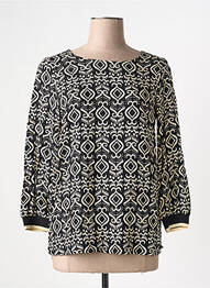 Top imprimé fantaisie manches longues noir GARCIA femme