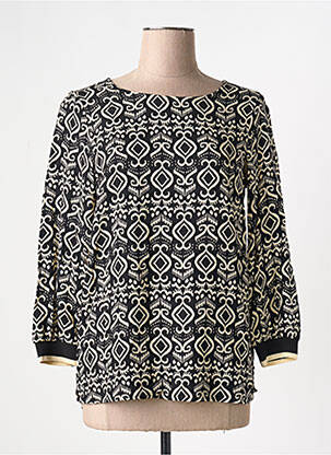 Top imprimé fantaisie manches longues noir GARCIA femme