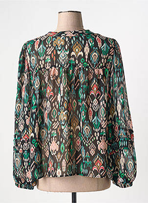 Blouse imprimé fantaisie manches longues noir GARCIA femme