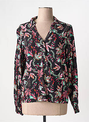Blouse tissage popeline manches longues noir VERO MODA femme