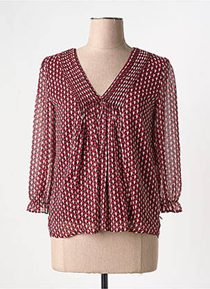Blouse imprimé fantaisie manches 3/4 rouge FREEMAN T.PORTER femme