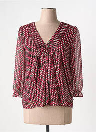 Blouse imprimé fantaisie manches 3/4 rouge FREEMAN T.PORTER femme