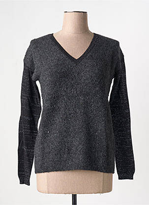 Pull coupe cintrée manches longues gris SUD EXPRESS femme