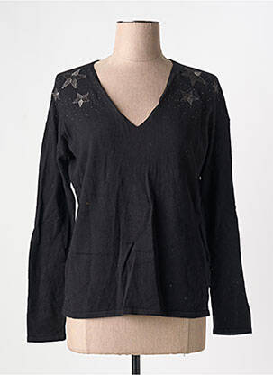 Pull col v manches longues noir SUD EXPRESS femme