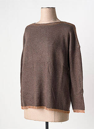 Pull coupe droite manches longues marron SEE U SOON femme