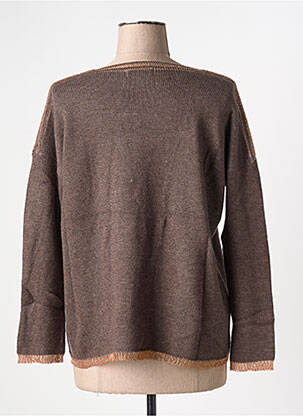 Pull coupe droite manches longues marron SEE U SOON femme