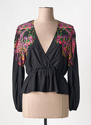 Top imprimé fantaisie manches longues noir DESIGUAL femme