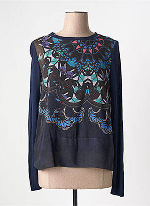 T-shirt manches longues manches longues bleu DESIGUAL femme