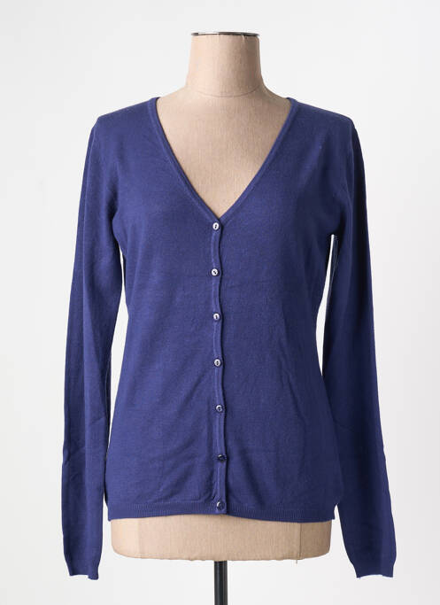 Gilet manches longues stretch bleu TRICOTONIC femme