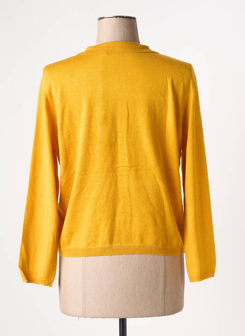 Gilet manches longues fermeture boutonnée sur le devant jaune RUE MAZARINE femme
