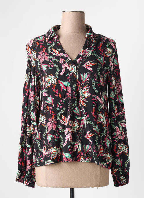 Blouse imprimé fleurs manches longues noir VERO MODA femme