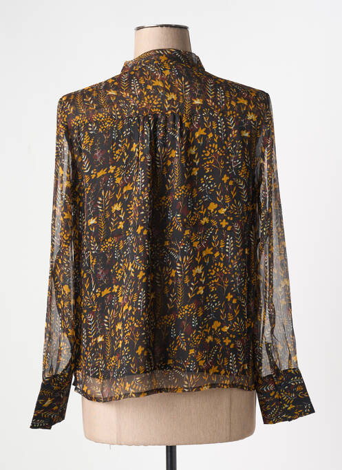 Blouse imprimé fantaisie manches longues noir SEE U SOON femme