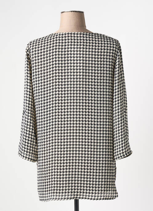 Blouse tissage popeline manches longues noir GRIFFON femme