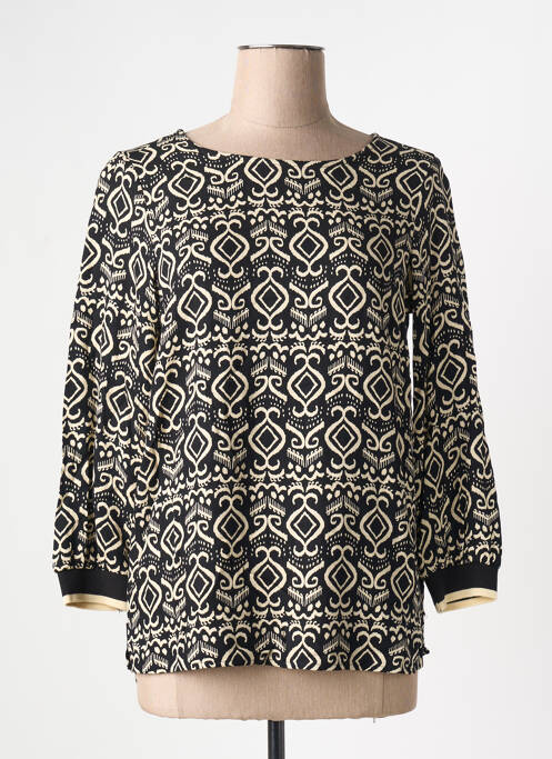 Top imprimé fantaisie manches longues noir GARCIA femme