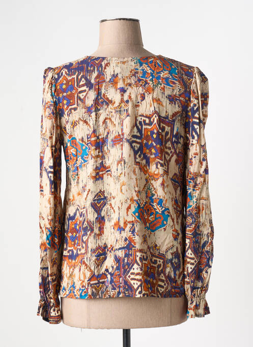 Blouse imprimé fantaisie manches longues beige LA FEE MARABOUTEE femme
