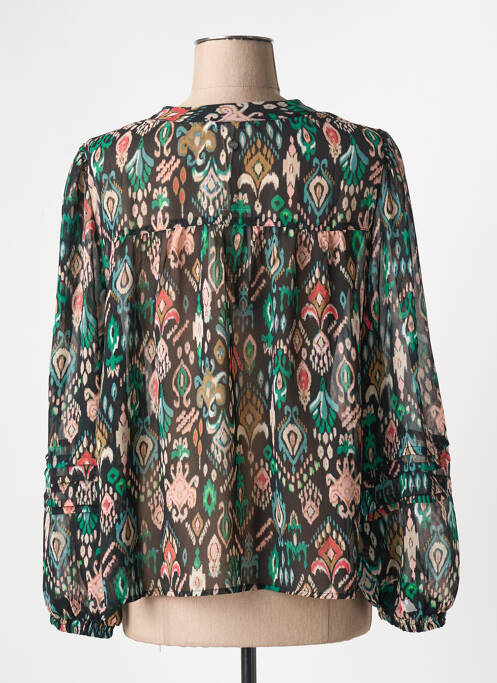 Blouse imprimé fantaisie manches longues noir GARCIA femme