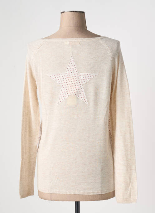 Top imprimé fantaisie manches longues beige LA P'TITE ETOILE femme