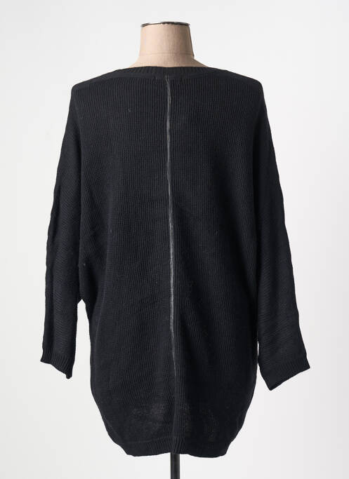 Pull tunique col rond manches longues noir SEE U SOON femme