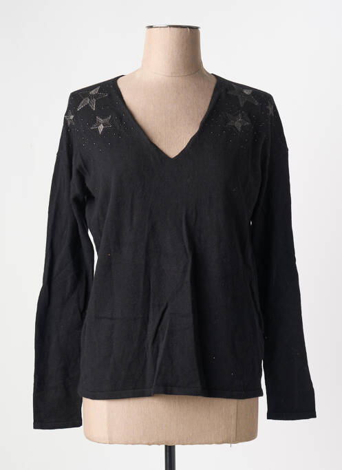 Pull coupe droite manches longues noir SUD EXPRESS femme