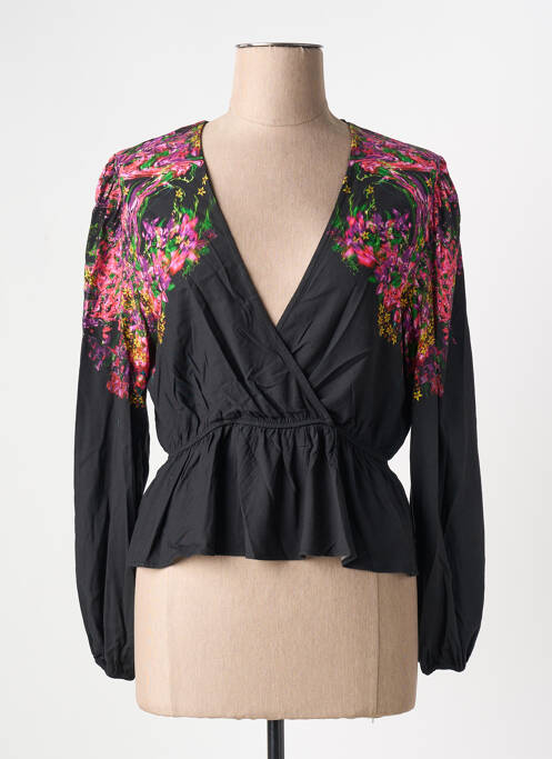 Top imprimé fantaisie manches longues noir DESIGUAL femme