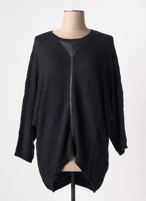 Pull tunique noir SEE U SOON pour femme