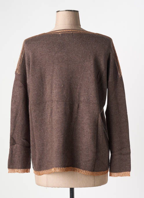 Pull col rond manches longues marron SEE U SOON femme
