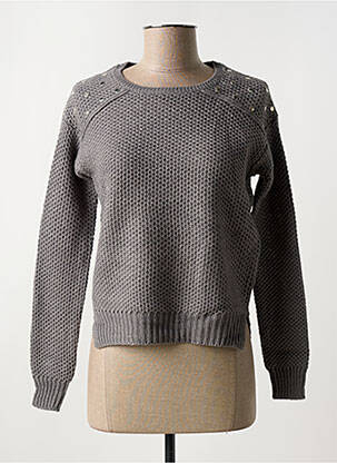 Pull coupe cintrée manches longues gris BEST MOUNTAIN femme