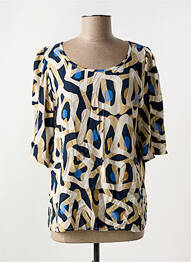 Blouse imprimé fantaisie manches 3/4 beige SIGNE NATURE femme
