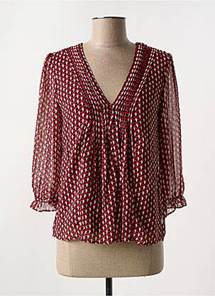 Blouse imprimé fantaisie manches 3/4 rouge FREEMAN T.PORTER femme