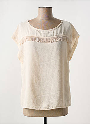 Blouse tissage popeline manches courtes beige SIGNE NATURE femme
