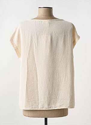 Blouse tissage popeline manches courtes beige SIGNE NATURE femme