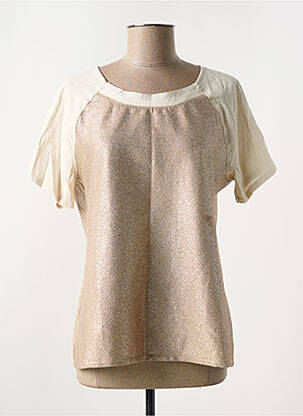 Top stretch manches courtes beige SEE U SOON femme