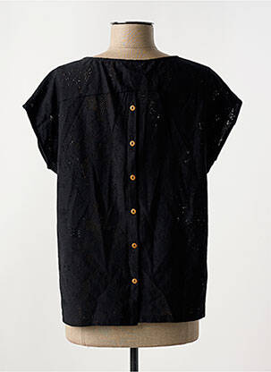 T-shirt coupe droite manches courtes noir SEE U SOON femme