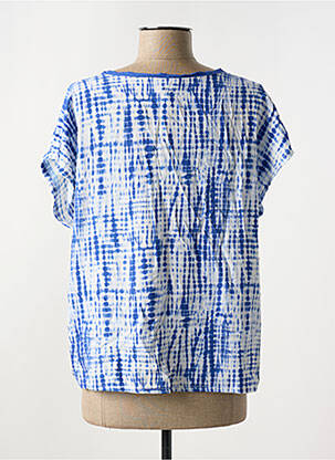 Top imprimé fantaisie manches courtes bleu LA FEE MARABOUTEE femme
