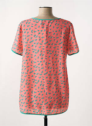 Top imprimé fantaisie manches courtes orange SEE U SOON femme