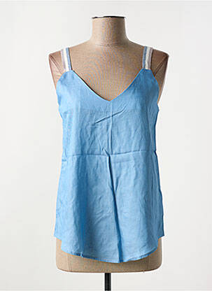 Top col v sans manche bleu IT HIPPIE femme