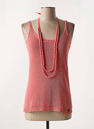 Top coupe cintrée sans manche rose SALT & PEPPER femme