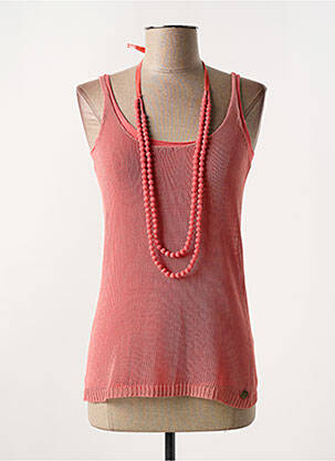 Top coupe cintrée sans manche rose SALT & PEPPER femme