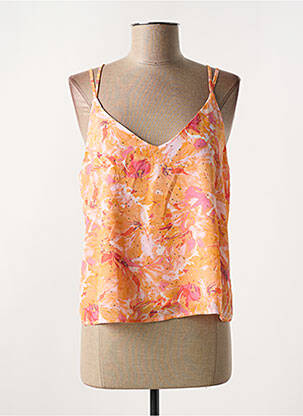 Top tissage crêpe sans manche orange VERO MODA femme