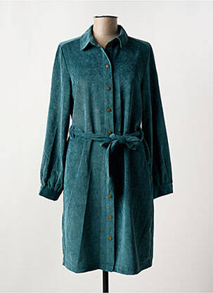 Robe mi-longue manches longues manches longues vert GARCIA femme
