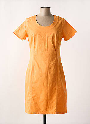 Robe mi-longue manches courtes manches courtes orange FRANCE RIVOIRE femme