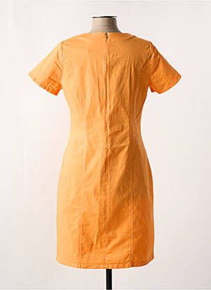Robe mi-longue manches courtes manches courtes orange FRANCE RIVOIRE femme